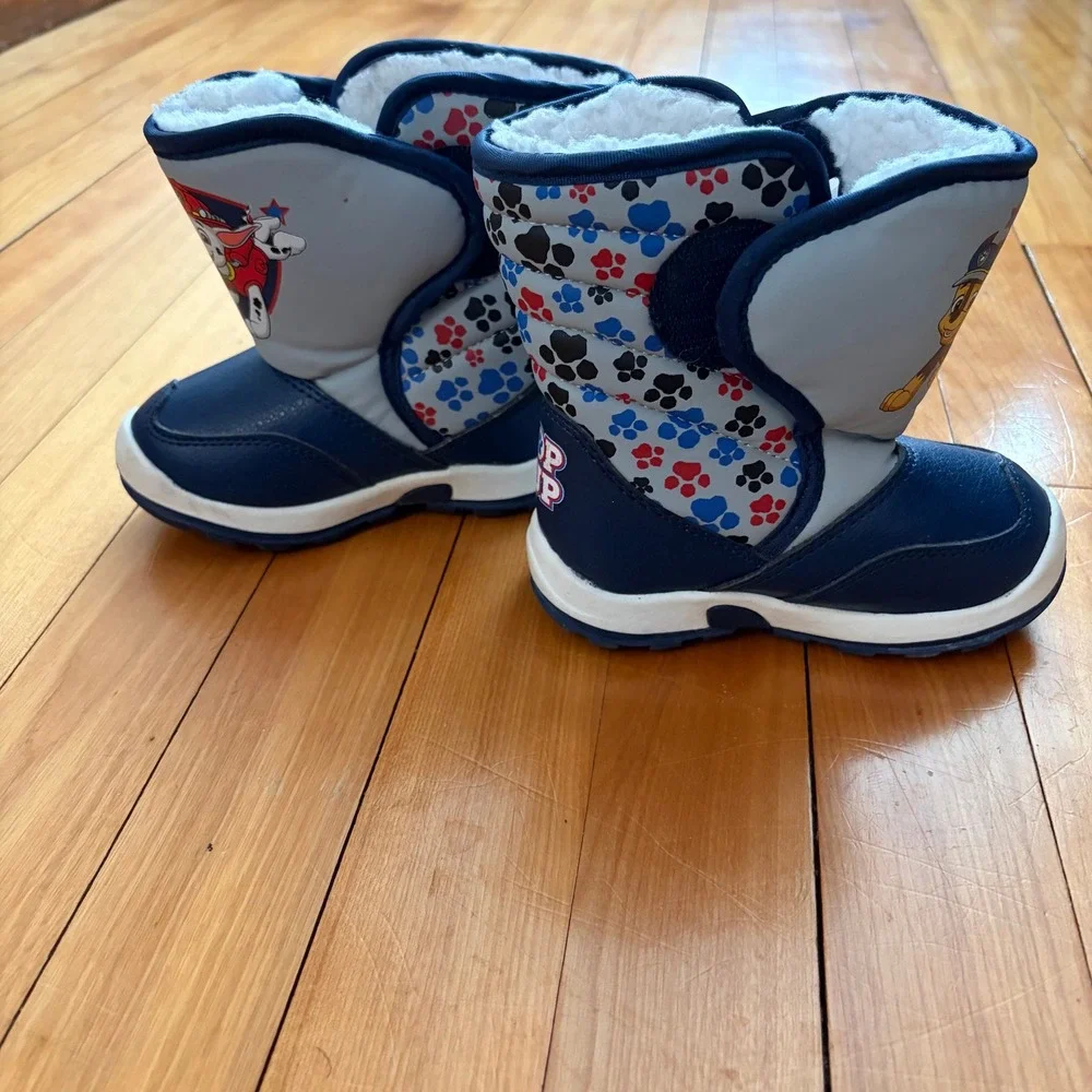 Top Pup Paw Patrol Toddler Boys Navy Grey Marshall Chase Snow Boot Size 6 177445